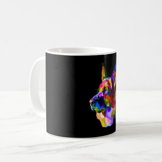 〜絵画の|ドイツの羊飼絵画いの芸術を愛犬の母 コーヒーマグカップ (正面左)