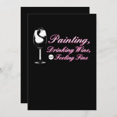 〜絵画の|絵画's Borking Wine感じ's素晴らし(ワインを飲む) 招待状 (正面/裏面)