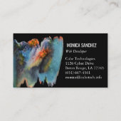 絵画カラフル抽象芸術モダン名刺 名刺 (裏面)