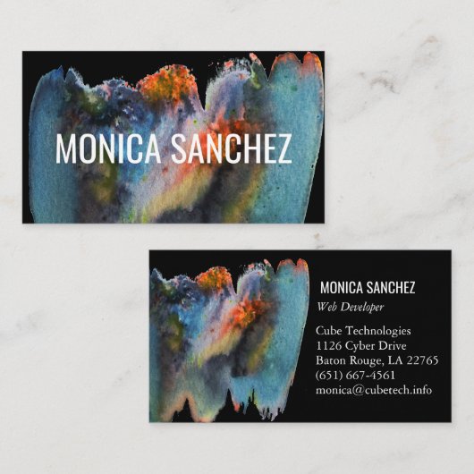 絵画カラフル抽象芸術モダン名刺 名刺 (正面/裏面)