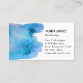絵画カラフル抽象芸術名刺の青 名刺 (裏面)