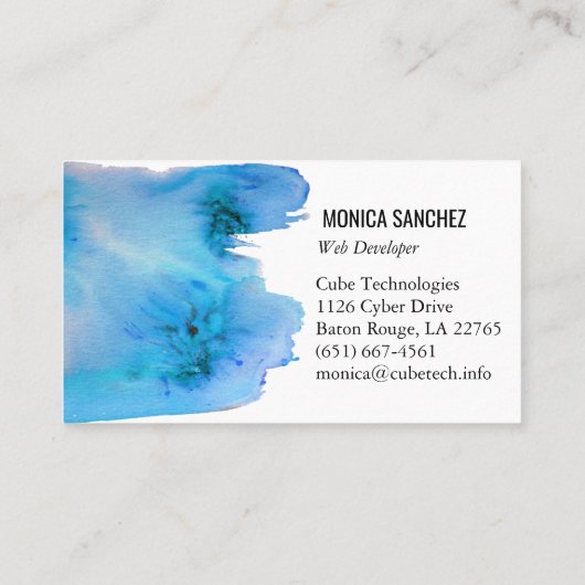 絵画カラフル抽象芸術名刺の青 名刺 (裏面)