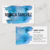 絵画カラフル抽象芸術名刺の青 名刺 (正面/裏面)
