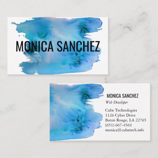 絵画カラフル抽象芸術名刺の青 名刺 (正面/裏面)