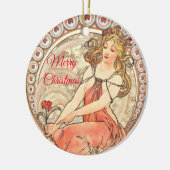 絵画クリスマス セラミックオーナメント (左)