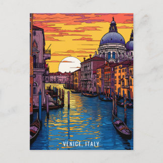 絵画ズオブヴェネツィアアットサンセット |イタリア旅行 |アート ポストカード