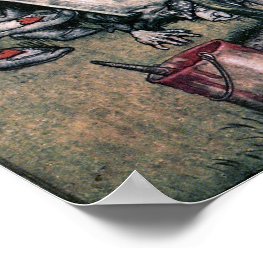 絵画バラは赤 ポスター (角)