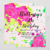 絵画パーティー招待状、アートパーティー 招待状 (正面/裏面)