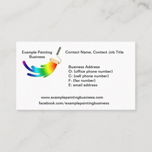 絵画ビジネスのための名刺の例 名刺 (正面)