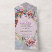 絵画ファンタジー花表現自然 オールインワン招待状 (内側)
