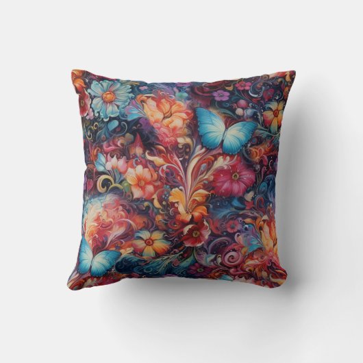 絵画ファンタジー花表現自然 クッション (裏面)