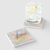 絵画ファンタジー花表現自然 ストーンコースター (横)