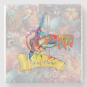 絵画ファンタジー花表現自然 ストーンコースター (正面)