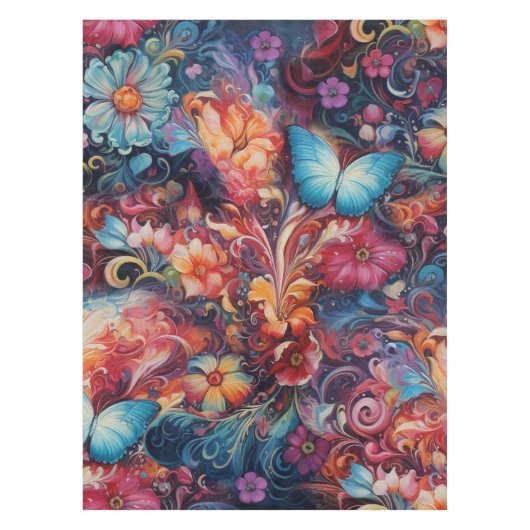 絵画ファンタジー花表現自然 テーブルクロス (正面)