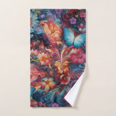 絵画ファンタジー花表現自然 バスタオルセット (ハンドタオル)
