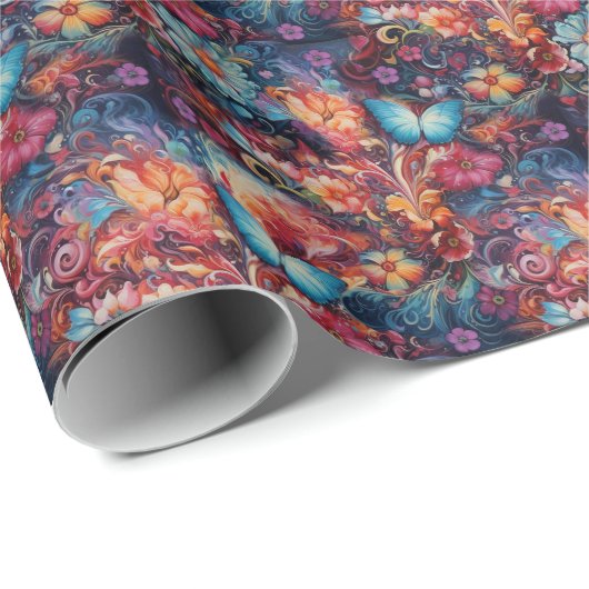 絵画ファンタジー花表現自然 ラッピングペーパー (ロールコーナー)