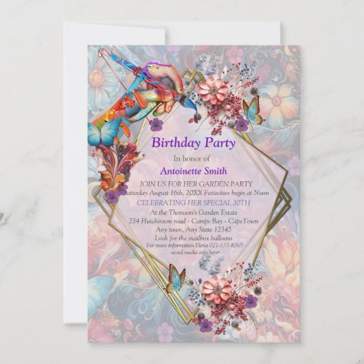 絵画ファンタジー花表現自然 招待状 (正面)