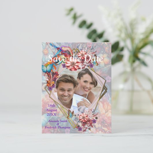 絵画ファンタジー花表現自然 案内ポストカード (スタンド正面)