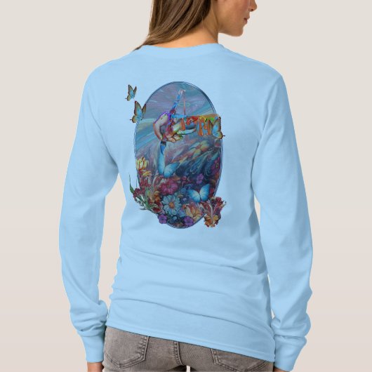 絵画ファンタジー花表現自然 Tシャツ (裏面)
