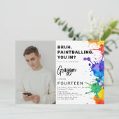 絵画写真の誕生日パーティーへの招待 招待状 (スタンド正面)