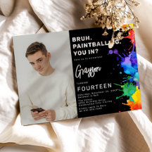 絵画写真の誕生日パーティーへの招待