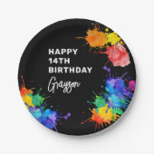 絵画写真の誕生日パーティー ペーパープレート (正面)