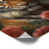 絵画冠とバラを持つ虎の ポスター (角)