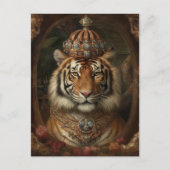 絵画冠と花を持つ虎の一種 ポストカード (正面)