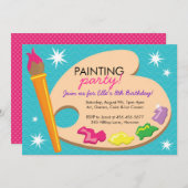 絵画及び芸術のバースデーパーティ招待状 招待状 (正面/裏面)