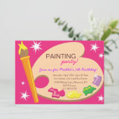 絵画及び芸術のバースデーパーティ招待状 招待状 (スタンド正面)