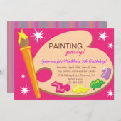 絵画及び芸術のバースデーパーティ招待状 招待状 (正面/裏面)