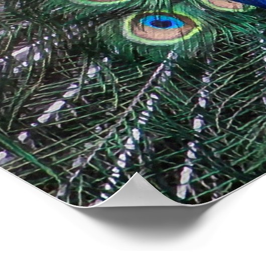 絵画孔雀の羽が広がっている ポスター (角)