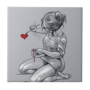 絵画愛 タイル