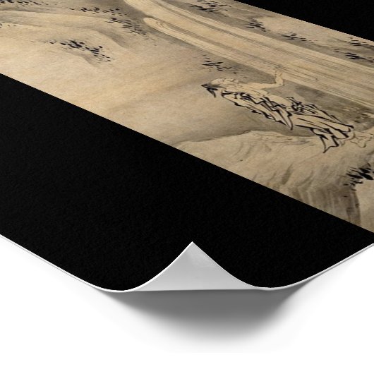 絵画日本のの滝c.一五百 ポスター (角)