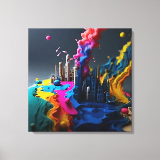 絵画水にメッセージが届いて救いる キャンバスプリント (正面)