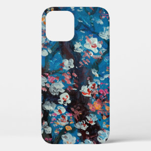 絵画油絵さくらんぼ花抽象芸術 iPhone 12ケース