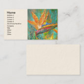 絵画熱帯花の極楽鳥 名刺 (正面/裏面)