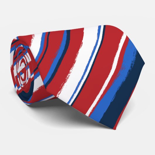 絵画的なストライプの両面プリント ネクタイ (ロール)