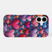 絵画的なハートバースト iPhone 16ケース (裏面横)