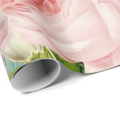 絵画的なレトロのバラのライラックの花の春パターン ラッピングペーパー (ロールコーナー)