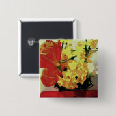 絵画的な春の花の柔らかいボタン 缶バッジ (正面&裏面)