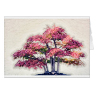 絵画的な盆栽のカエデの木のグループ