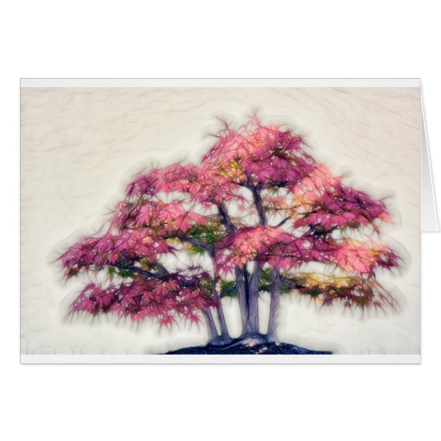 絵画的な盆栽のカエデの木のグループ (正面横)