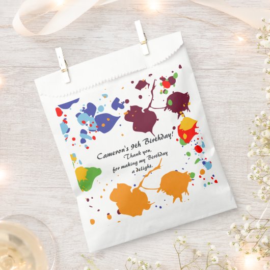 絵画第カラフル9回誕生会 フェイバーバッグ (クリップ留めされた状態)