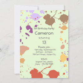 絵画第13回誕生日会の招待状 招待状