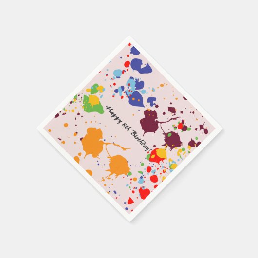 絵画第8回バースデーカラフルタ スタンダードカクテルナプキン (角)