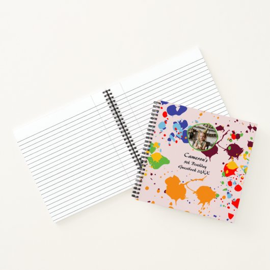 絵画第9カラフル誕生日アートパーティーゲストブック ノートブック (内部)