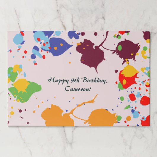 絵画第9カラフル誕生日アートパーティー ペーパーパッド (正面)