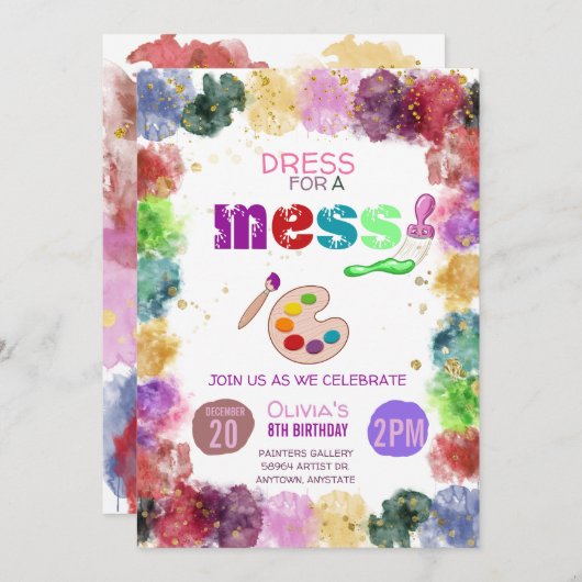 絵画誕生会 招待状 (正面/裏面)