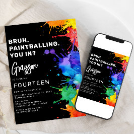 絵画誕生日パーティーの招待状 招待状